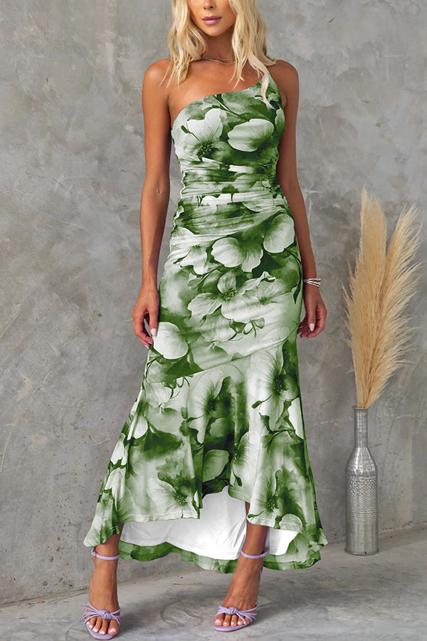 Amelia Floral One-Shoulder Maxi Dress