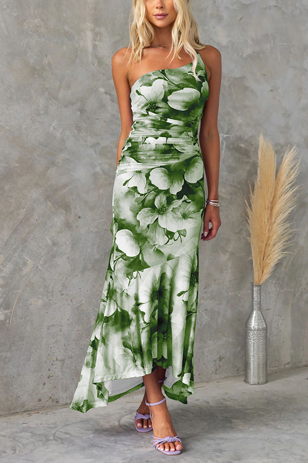 Amelia Floral One-Shoulder Maxi Dress