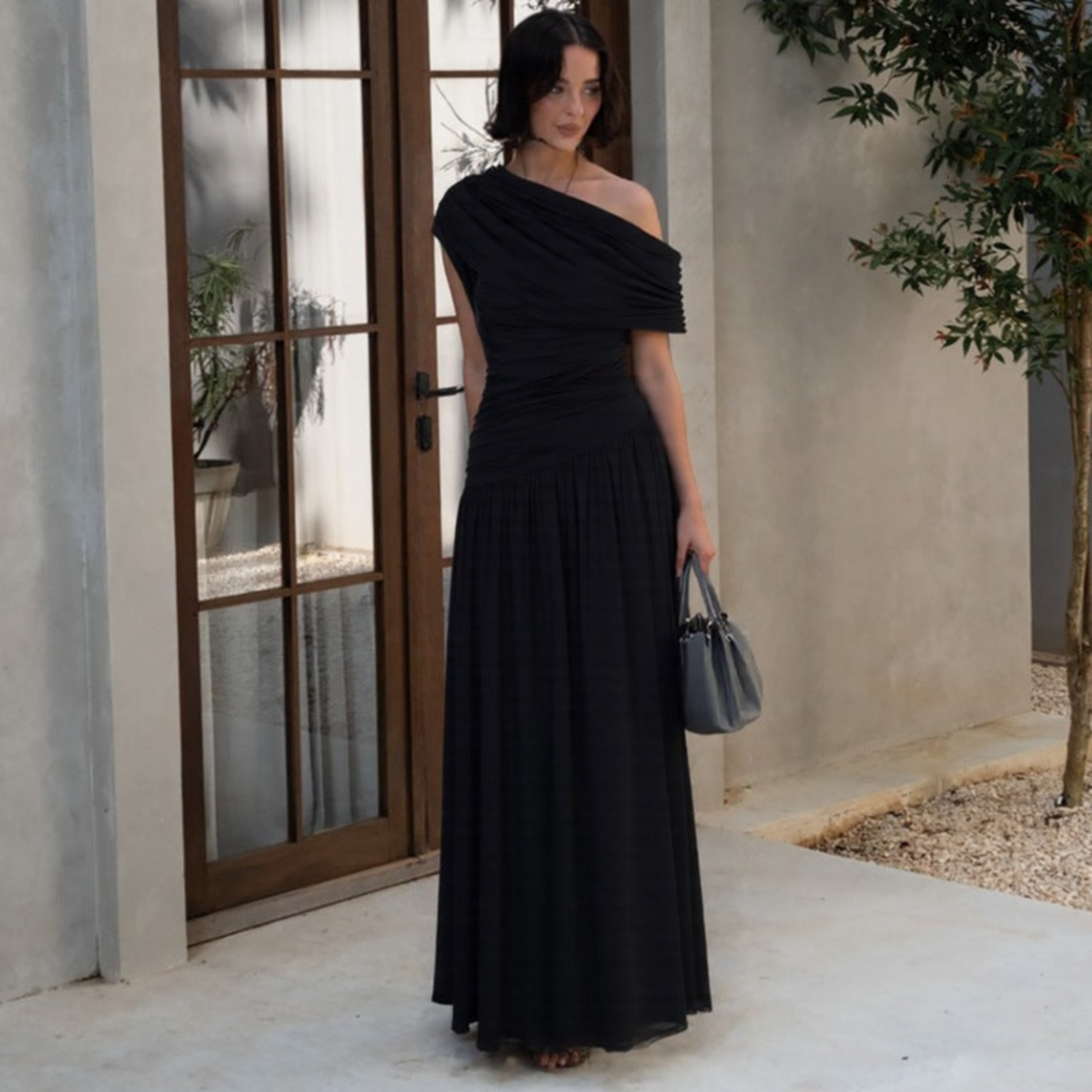 TALIA™ - Elegant One Shoulder Evening Maxi Dress
