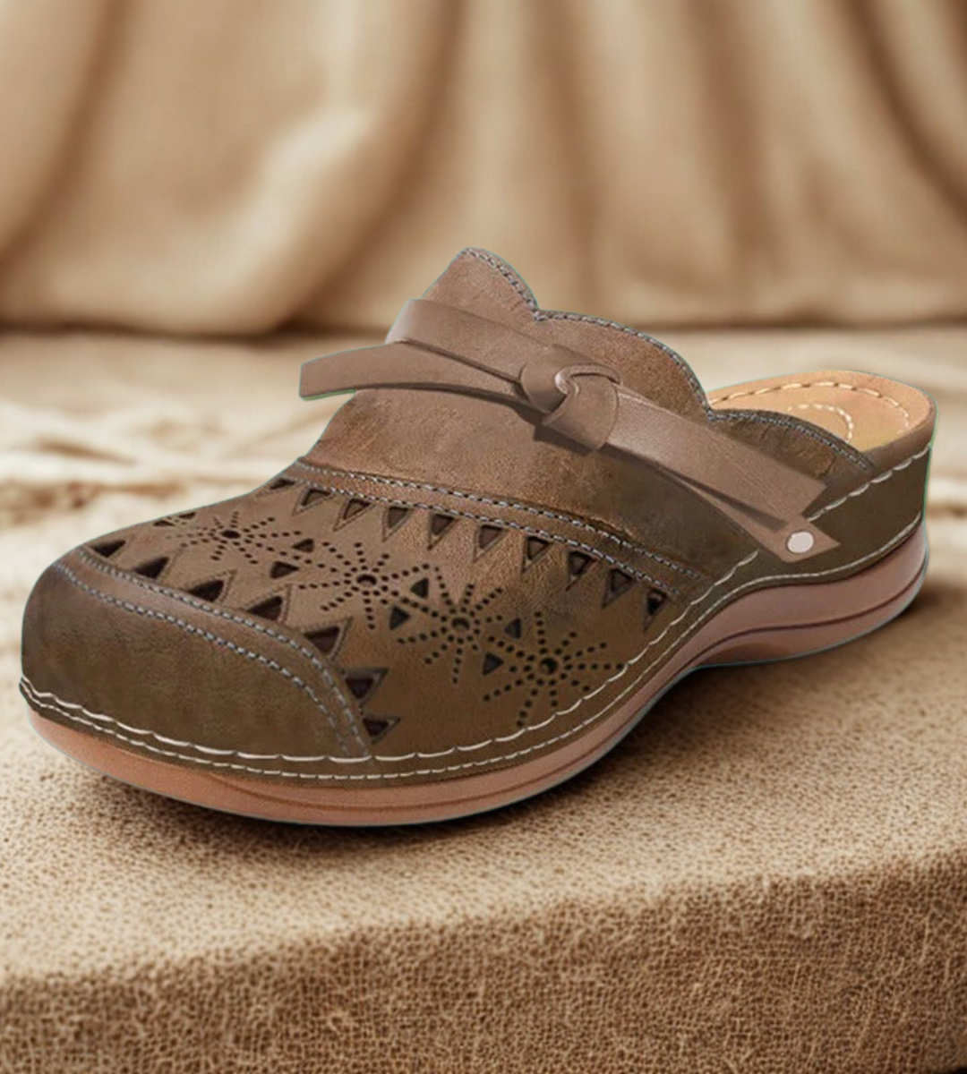 Nicholle - Bow Hollow Out Flat Mules