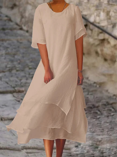 Senna | Double-Layer Short-Sleeved Dress
