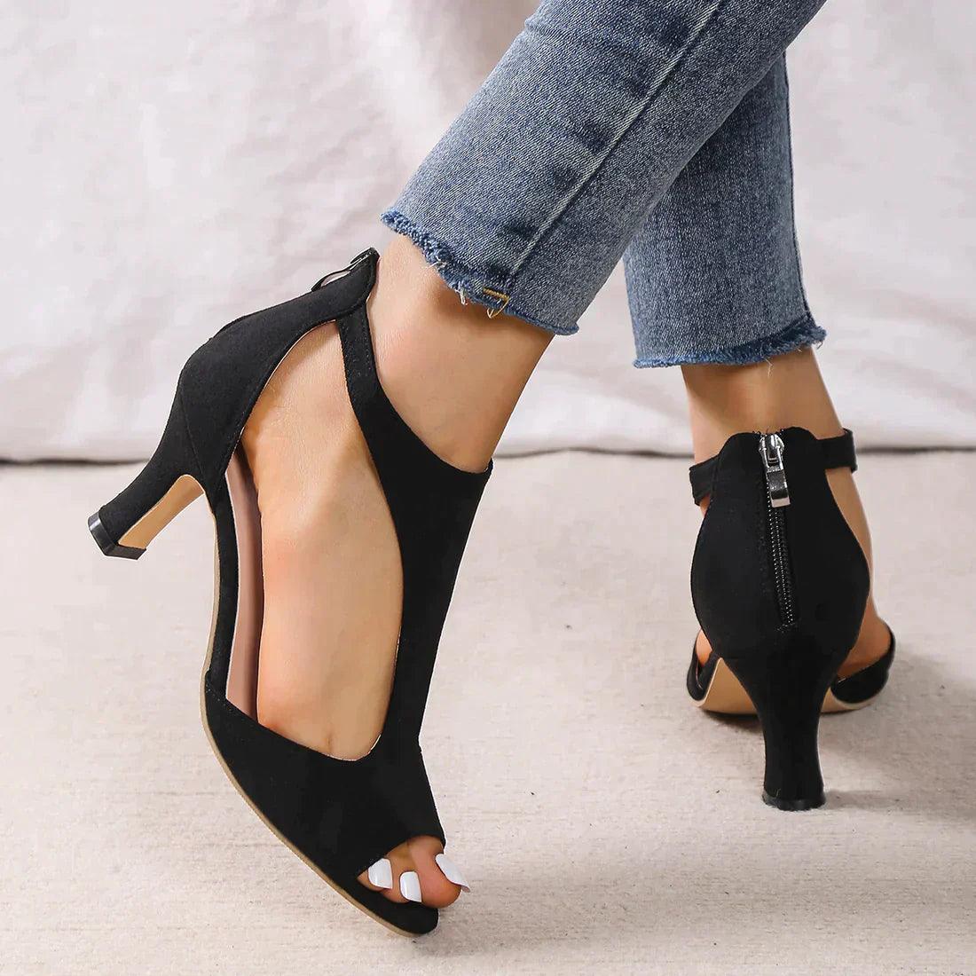 Hayley | Elegant Peep-Toe Sandals