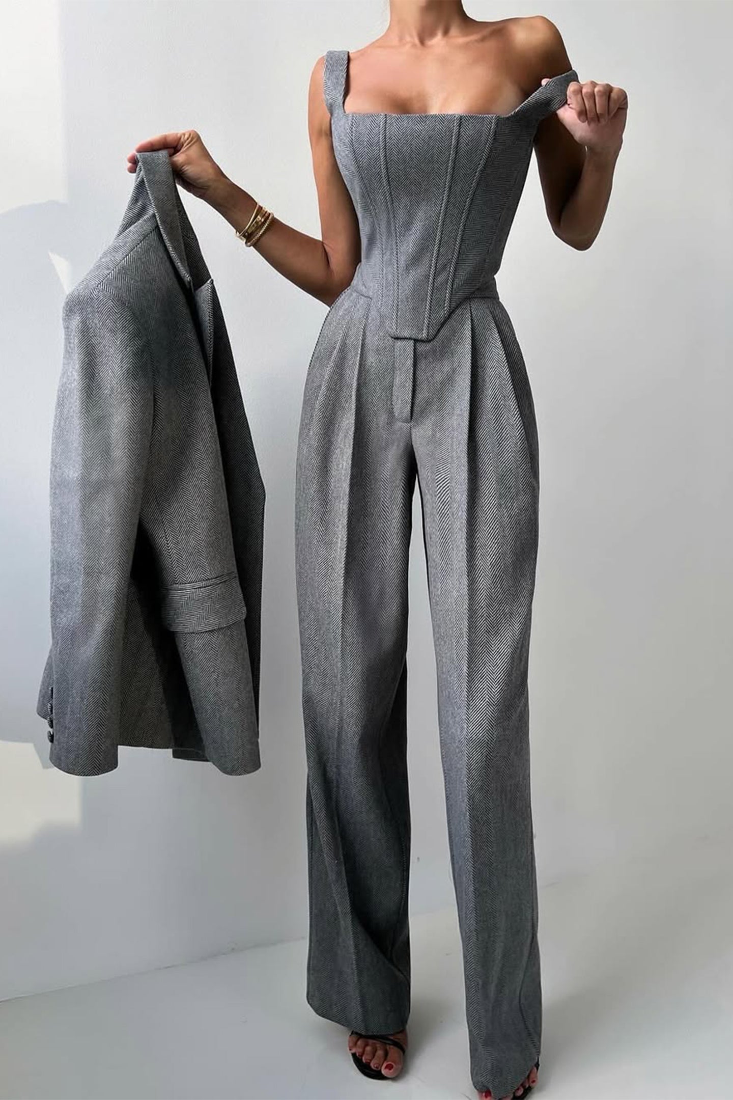 Hannah | Three-piece set with double-breasted blazer