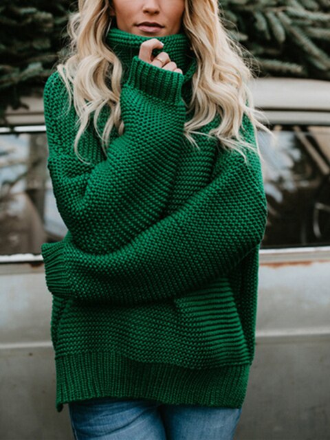 Women's knit turtleneck sweater