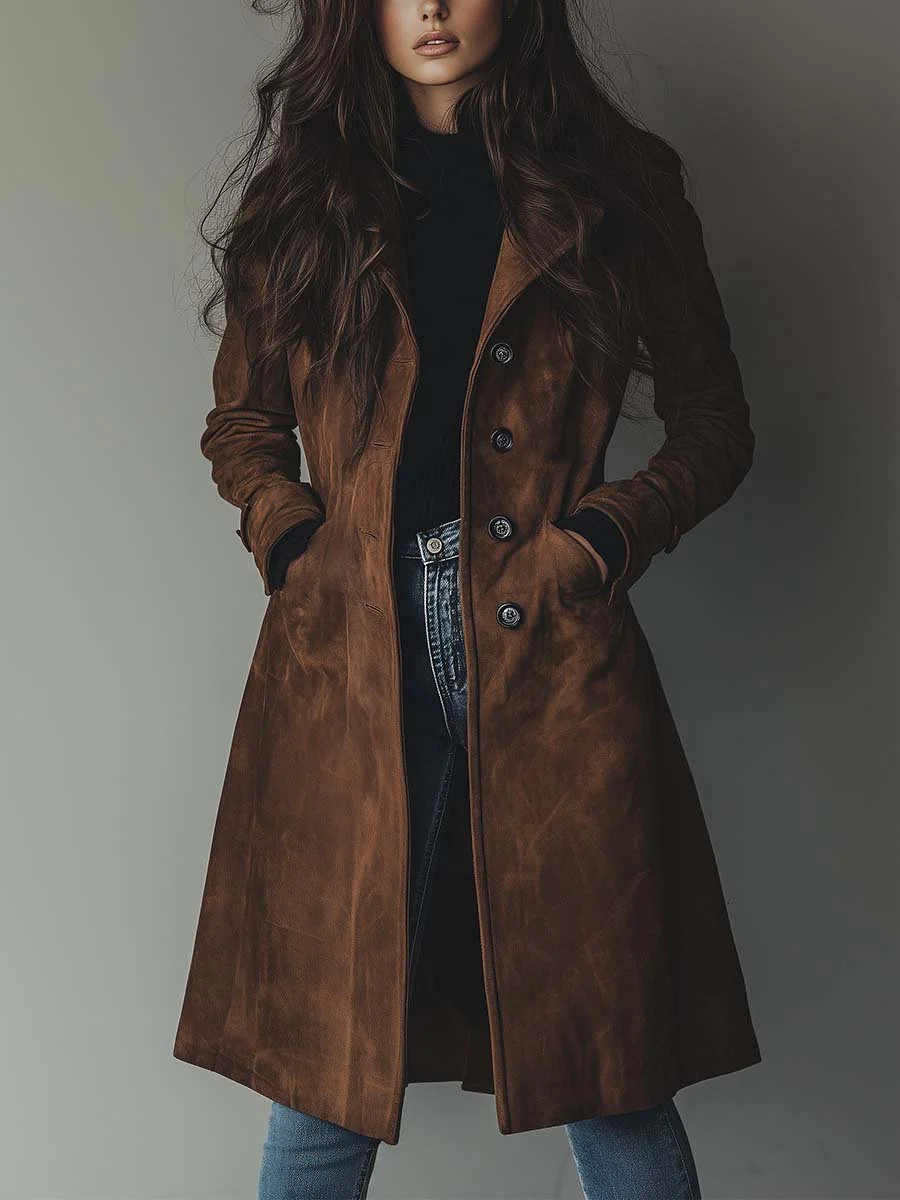 Marilyn™ | Vintage Suede Trench Coat