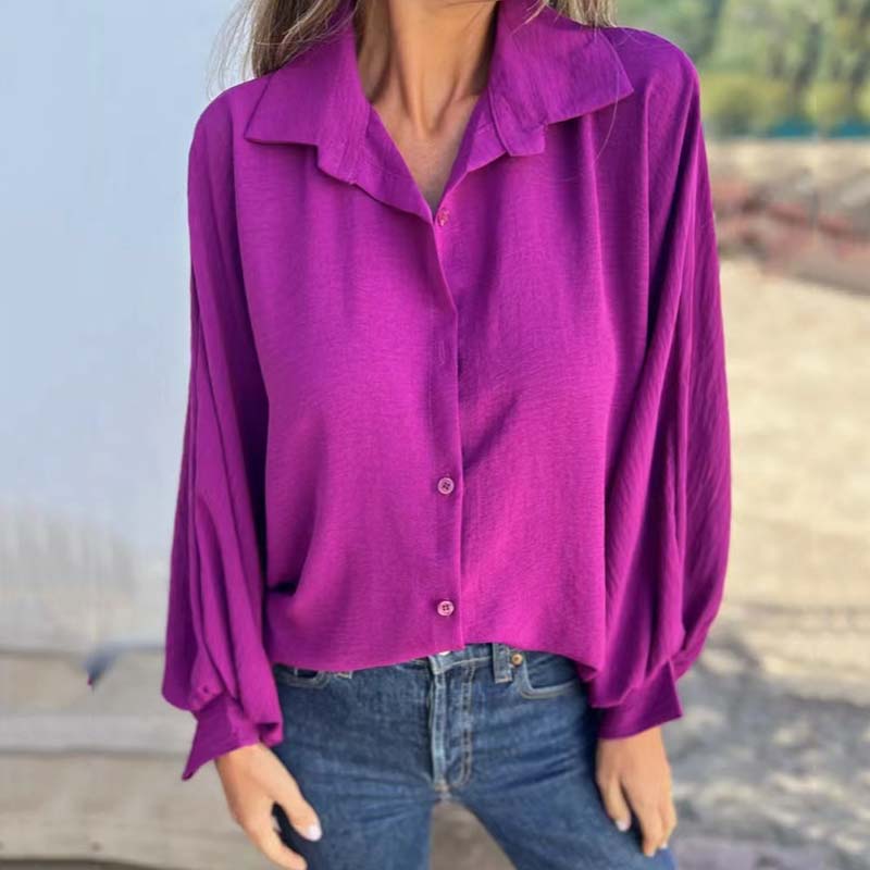 Noreyssa - Soft-Touch Lantern-Sleeve Shirt