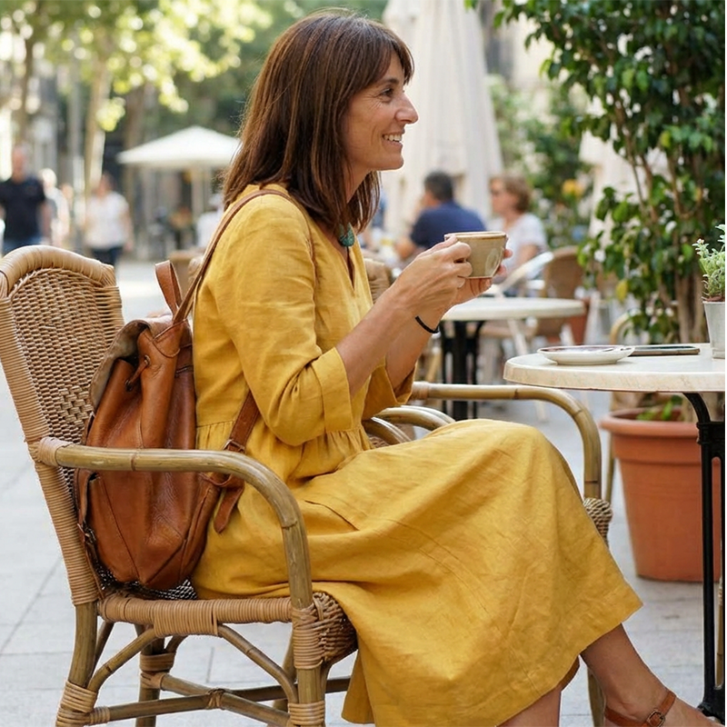Casual V-Neck Cotton Linen Dress 👗