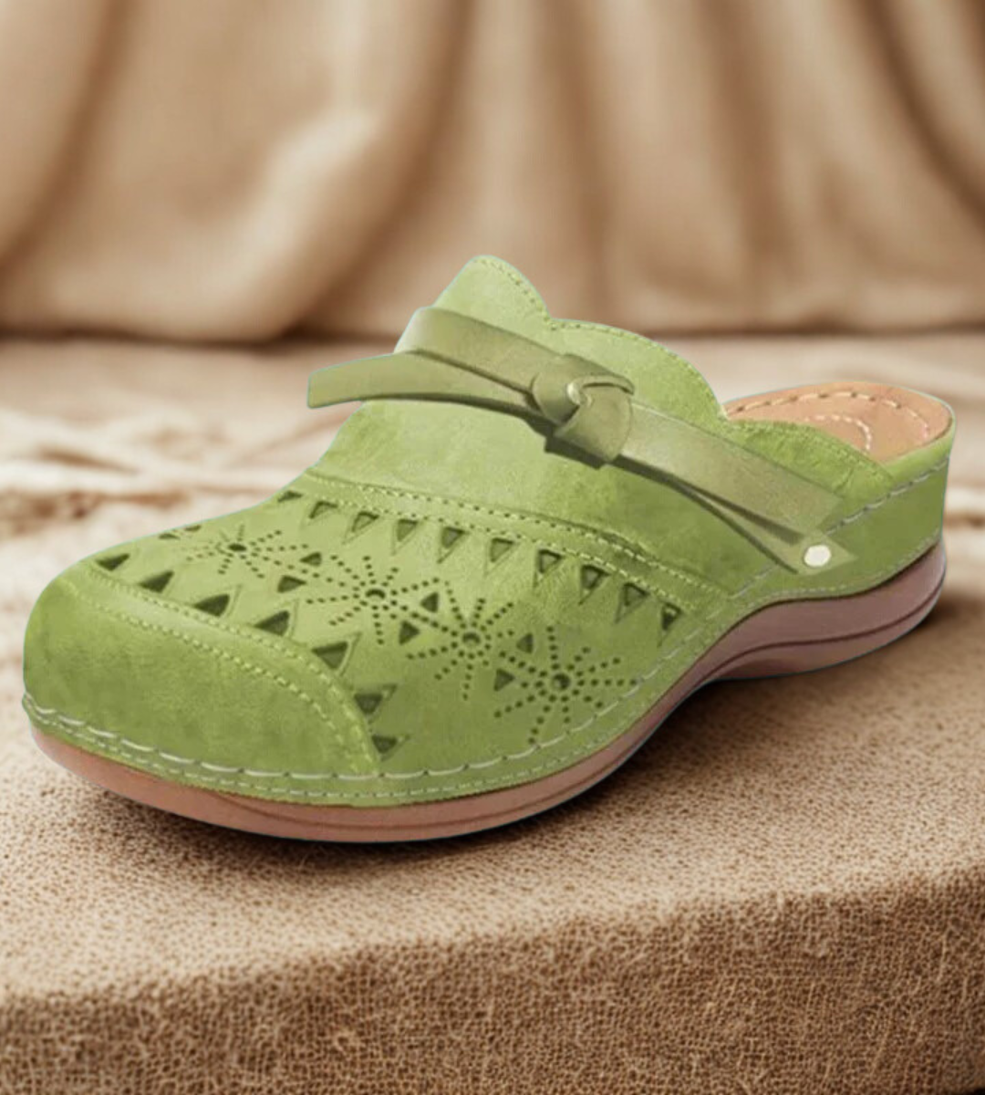 Nicholle - Bow Hollow Out Flat Mules
