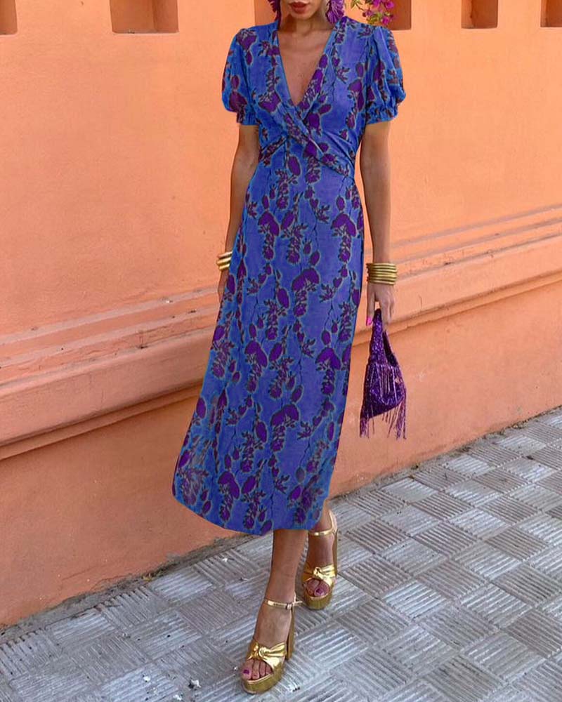 Flora V-Neck Midi Dress