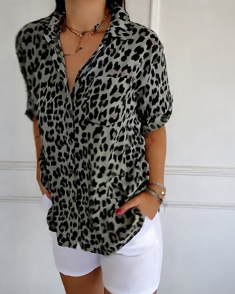 Fashion Leopard Print Blouse