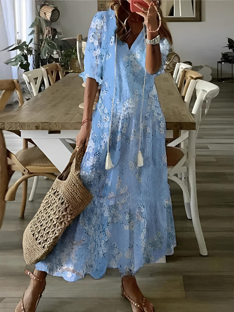 SASCHA | BOHO VINTAGE V-NECK SUMMER DRESS