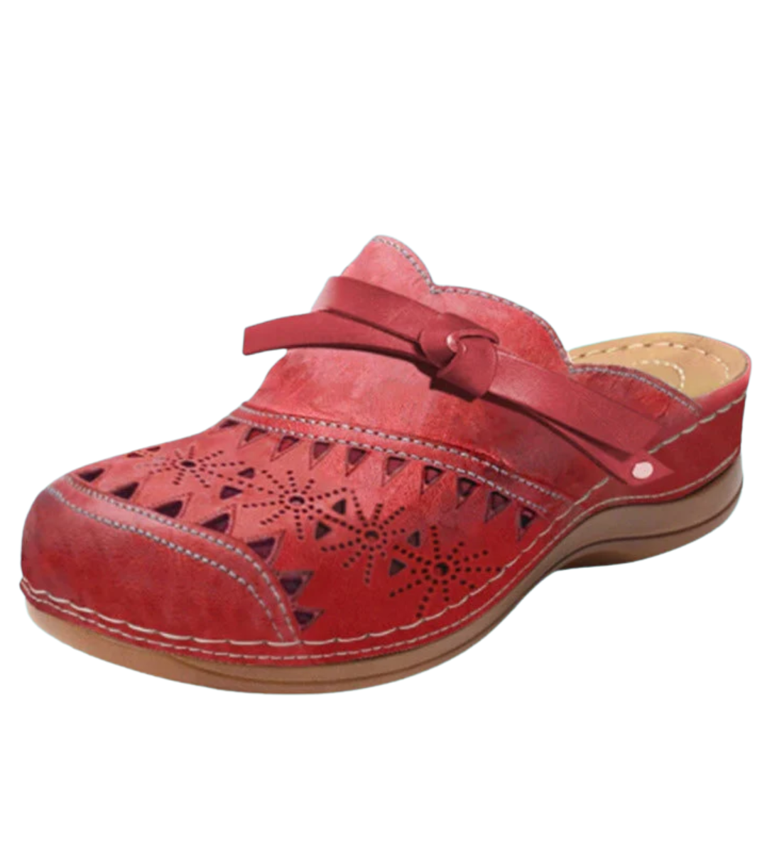 Nicholle - Bow Hollow Out Flat Mules