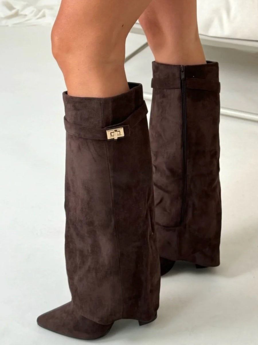 AGATHA™ – Knee-High Flared Top Boots for Women