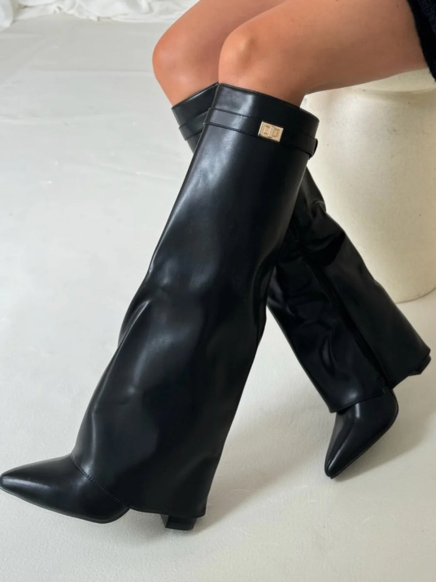 AGATHA™ – Knee-High Flared Top Boots for Women