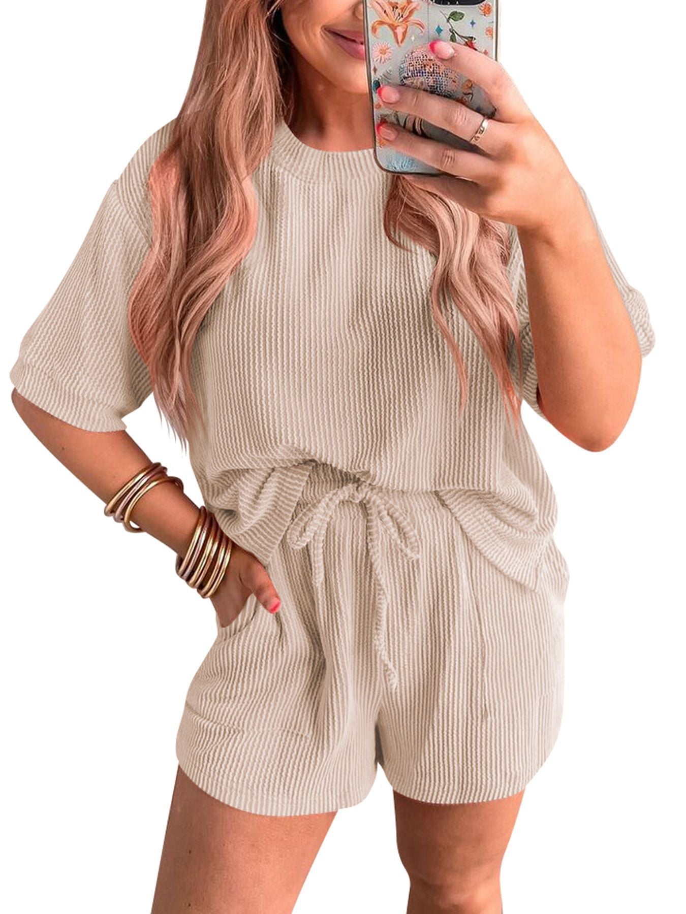 LAYLANI™ - Casual Summer Lounge Sweatshirt and Shorts Co-Ord