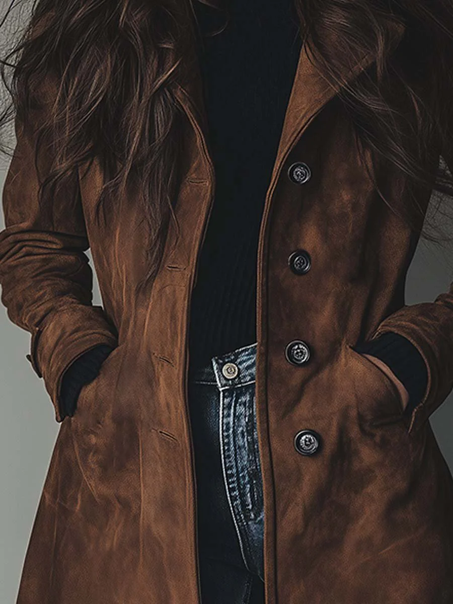 Marilyn™ | Vintage Suede Trench Coat