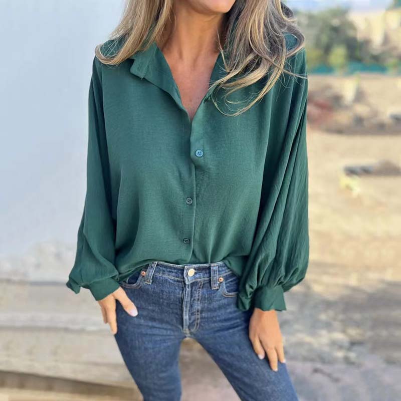 Noreyssa - Soft-Touch Lantern-Sleeve Shirt
